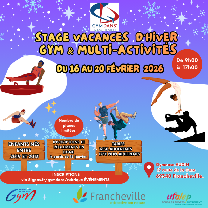 Stage Vacances d'Hiver Gym et Multi-Activités