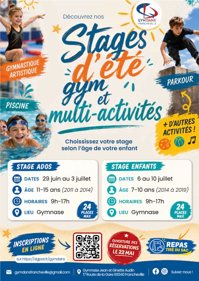 Stages Gym & Multi Activités Juillet 2026 - Vacances d'Été