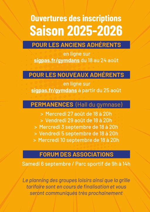 Planning et tarifs 2025/2026 en ligne